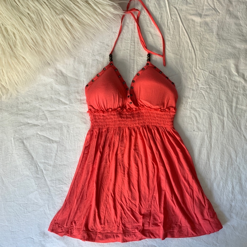 Guess Beachy Orange Halter Top Size S